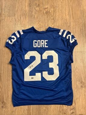 Frank Gore Colts Autograph Custom Jersey Verified For Authenticity By BECKETT